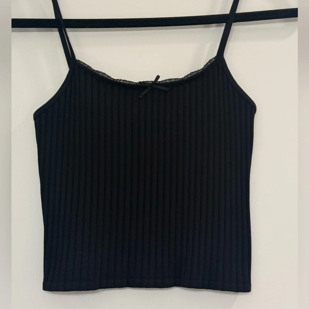Zara Black Ribbed Camisole - Picture 1 of 2